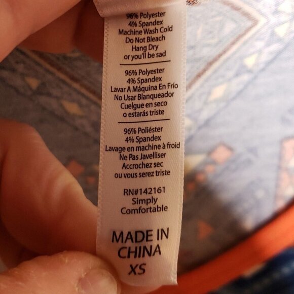 Lularoe Womens Blue Southwestern Tunic Top XS - Picture 5 of 5